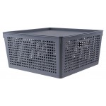 Корзинка Полимербыт Traymix коричневая с крышкой, 12 л (kastd)