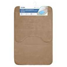 Набор ковриков для ванны и туалета Вилина мокко, 50х50/50х80 см (kastd) в магазинах Ашан