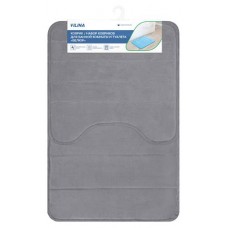 Набор ковриков для ванны и туалета Вилина светло-серый, 50х50/50х80 см (kastd) в магазинах Ашан