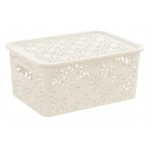 Корзинка Violet с крышкой слоновая кость, 3 л (kastd)