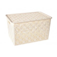 Корзинка Violet с крышкой слоновая кость, 14 л (kastd) в магазинах Ашан