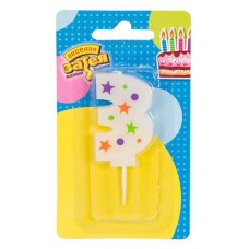 Свеча Веселая затея цифра 3 Звезды, 5 см (kastd) в магазинах Ашан