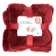 Плед Actuel однотонный шерпа бордовый, 125х150 см (kastd) в магазинах Ашан