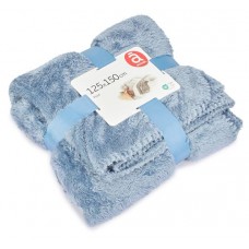 Плед Actuel однотонный шерпа голубой, 125х150 см (kastd) в магазинах Ашан