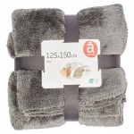 Плед Actuel однотонный шерпа темно-серый, 125х150 см (kastd)