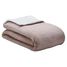 Плед Actuel флис коричнево-белый, 180х220 см (kastd) в магазинах Ашан