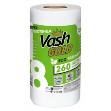 Бумажные полотенца Vash Gold Eco Friendly в рулоне, 260 листов (kastd) в магазинах Ашан