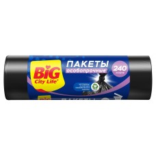 Мешки для мусора BIG CITY LIFE LD особопрочные черные 240 л, 5 шт (kastd) в магазинах Ашан