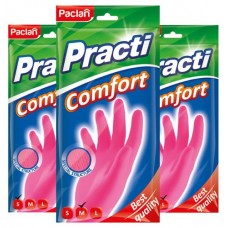 Перчатки хозяйственные PACLAN Comfort резиновые, р S,M,L (kastd) в магазинах Ашан