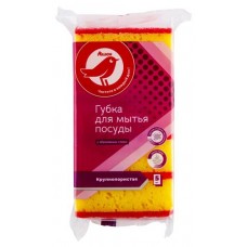 Губка для мытья посуды АШАН Красная птица крупнопористая, 5 шт (kastd) в магазинах Ашан