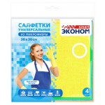Салфетки Эконом smart из микрофибры 30х30 см, 4 шт (kastd)