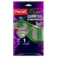 Салфетка Paclan Deluxe из микрофибры усиленная 12х17 см, 1шт (kastd) в магазинах Ашан