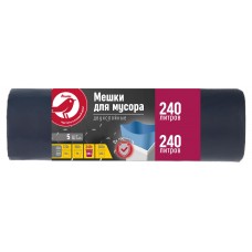 Мешки для мусора АШАН Красная птица двухслойные 240 л, 5 шт (kastd) в магазинах Ашан