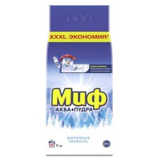 Стиральный порошок Миф Аквапудра Морозная Cвежесть, 9 кг 60 стирок (kastd) в магазинах Ашан