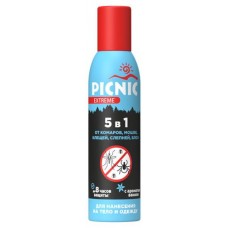 Аэрозоль от комаров мошек клещей слепней блох Picnic Extreme 5 в 1, 150 мл (kastd) в магазинах Ашан