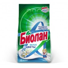 Стиральный порошок Биолан автомат белые цветы, 2,4 кг (kastd) в магазинах Ашан