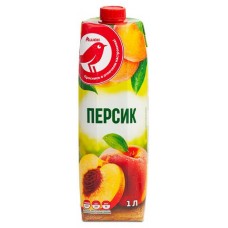 Нектар АШАН Красная птица персиковый с мякотью с 3 лет, 1 л (kastd) в магазинах Ашан