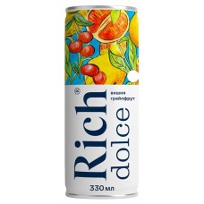 Напиток сокосодержащий Rich dolce газированный яблоко вишня грейпфрут, 330 мл (kastd) в магазинах Ашан
