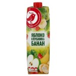Нектар АШАН Красная птица со вкусом яблока клубники и банана, 1 л (kastd)