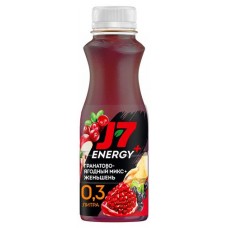 Напиток сокосодержащий J-7 Energy+ Гранатово-ягодный микс с женьшенем и витаминами, 300 мл (kastd) в магазинах Ашан