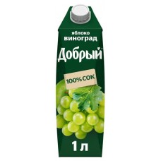 Сок Добрый Яблоко-Виноград, 1 л (kastd) в магазинах Ашан