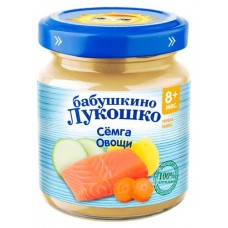Пюре Бабушкино Лукошко Сёмга с овощами с 8 мес., 100 г (kastd) в магазинах Ашан
