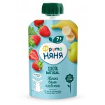 Десерт ФрутоНяня из яблок бананов и клубники с 7 мес., 90 г (kastd)