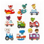 Набор стикеров-пазлов для купания Транспорт (kastd) Набор стикеров-пазлов для купания Транспорт (kastd)