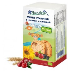 Мини сухарики детские Fleur Alpine с изюмом и клюквой, с 3 лет, 100 г (kastd) в магазинах Ашан