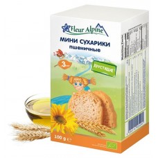 Мини сухарики детские Fleur Alpine пшеничные, с 3 лет, 100 г (kastd) в магазинах Ашан