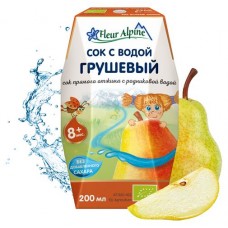 Сок прямого отжима с природной родниковой водой Fleur Alpine грушевый, с 8 месяцев, 200 мл (kastd) в магазинах Ашан