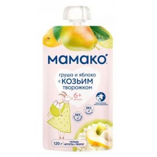 Пюре фруктовое Мамако из груш и яблок с козьим творожком с 6 мес., 120 г (kastd) в магазинах Ашан