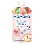 Пюре фруктовое Мамако из яблок и персиков с козьим творожком с 6 мес., 120 г (kastd)