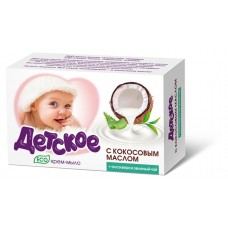 Крем-мыло туалетное твердое Весна Детское Эко кокос алоэ вера зеленый чай, 90 г (kastd) в магазинах Ашан