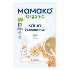 Каша безмолочная Мамако Органик 5 злаков с 6 мес., 200 г (kastd) в магазинах Ашан