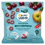 Злаки хрустящие ФрутоНяня ФрутоПаффсы кукурузно-рисовые с яблоком и вишней, 21 г (kastd)