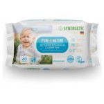 Влажные салфетки детские Synergetic пантенол и овсяное молочко гипоаллергенные 0+, 60 шт (kastd)