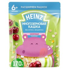 Кашка молочная Heinz Многозерновая с яблоком и вишней с 6 мес., 170 г (kastd) в магазинах Ашан
