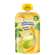 Пюре Бабушкино Лукошко яблоко банан с 6 мес, 90 г (kastd) в магазинах Ашан