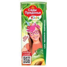 Сок Сады Придонья яблоко абрикос с мякотью с 5 месяцев, 200 мл (kastd) в магазинах Ашан