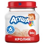 Пюре Агуша Первая ложка кролик с 6 мес., 80 г (kastd)