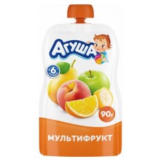 Пюре Агуша мультифрукт с 6 мес., 90 г (kastd) в магазинах Ашан