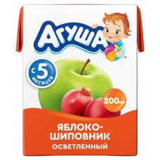 Сок Агуша яблоко и шиповник с 5 месяцев, 200 мл (kastd) в магазинах Ашан