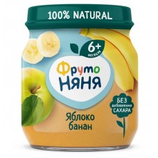 Пюре ФрутоНяня Яблоко и банан с 6 мес., 100 г (kastd) в магазинах Ашан