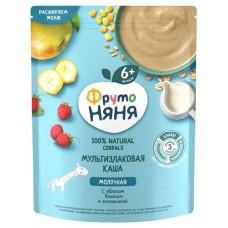 Каша молочная ФрутоНяня мультизлаковая яблоко, банан, земляника с 6 мес., 200 г (kastd) в магазинах Ашан
