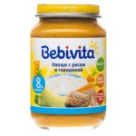 Пюре Bebivita Овощи с рисом и говядиной с 8 мес., 190 г (kastd)