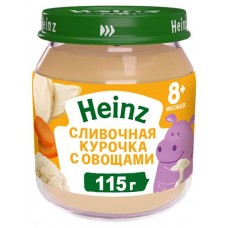 Пюре мясное Heinz Сливочная курочка с овощами с 8 мес., 115 г (kastd) в магазинах Ашан