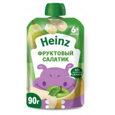 Пюре Heinz Фруктовый салатик с 6 мес., 90 г (kastd) в магазинах Ашан
