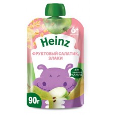Пюре Heinz Фруктовый салат и злаки с 6 мес, 90 г (kastd) в магазинах Ашан