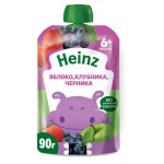 Пюре Heinz яблоко-клубника-черника с 6 месяцев, 90 г (kastd)